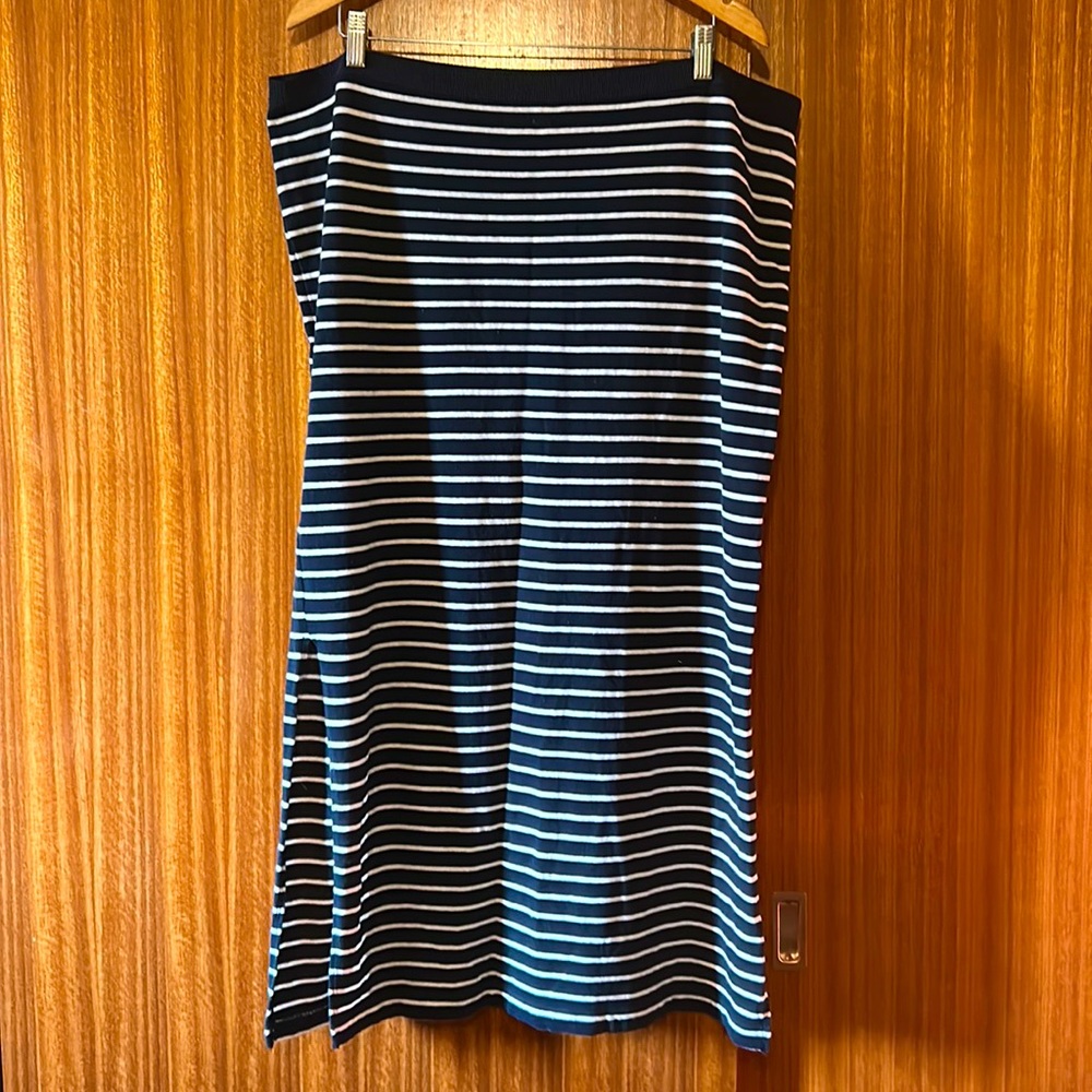 GAP Navy and White Striped Maxi Skirt